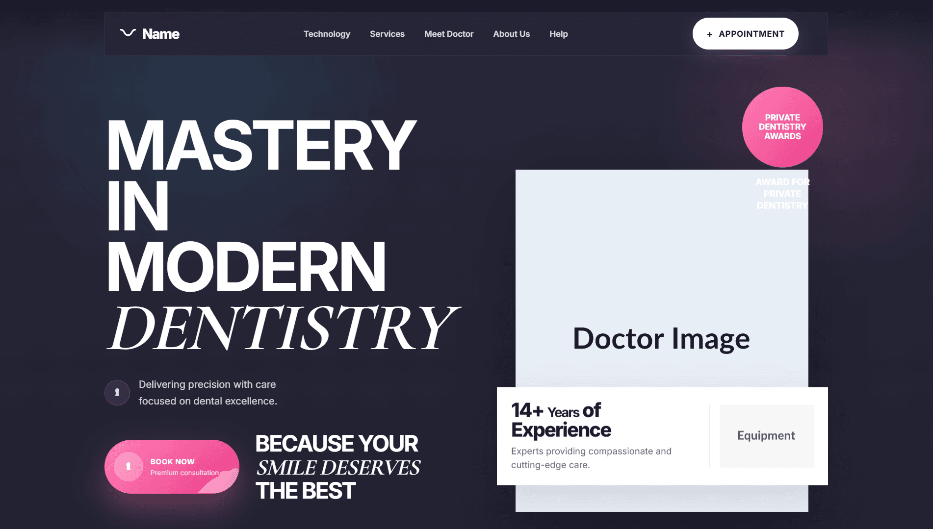 Dentist clinic website demo by Pixel Paws