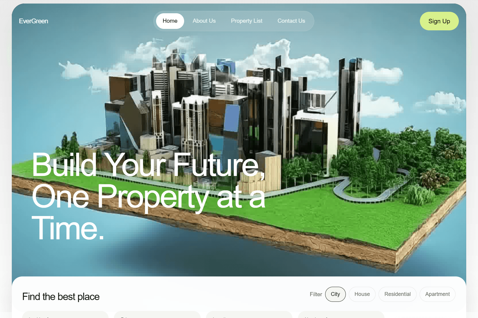 Real estate landing page demo for property agencies