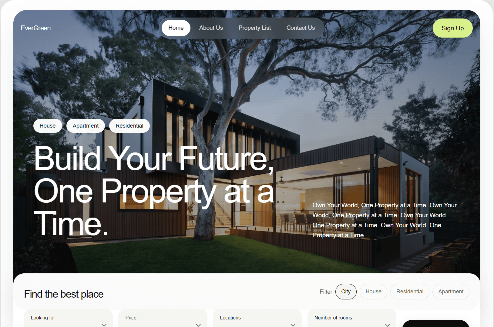 Real estate website design demo for brokers and property consultants